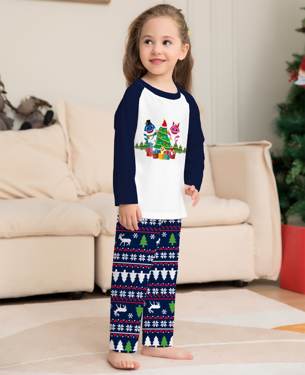 Family Matching Christmas Pajamas Set Xmas Long Sleeve Sleepwear Nightwear For Couples Kids Baby by SHOPEEZONE