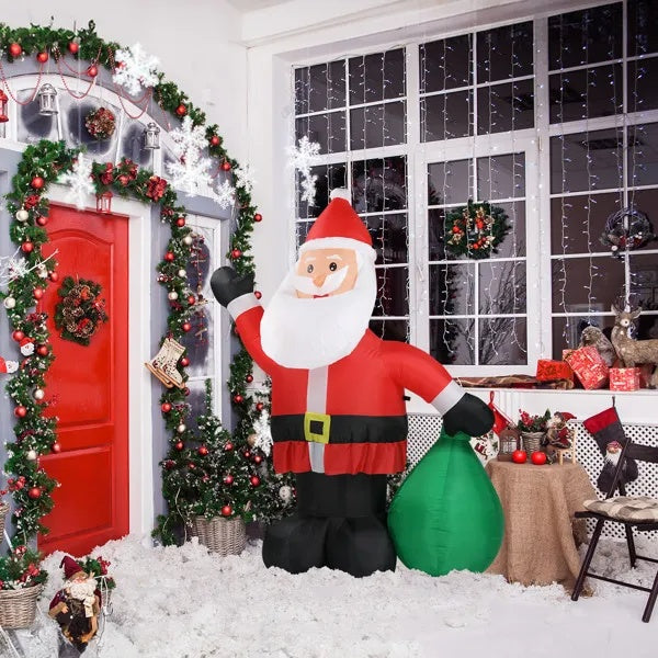6 FT Lighted Christmas Inflatable Decoration, Inflatable Santa Claus With Large Gift Bag, Funny Blow Up Yard Decorations With Built-in LED Lights For Holiday Party Front Yard Lawn Garden Decor by SHOPEEZONE