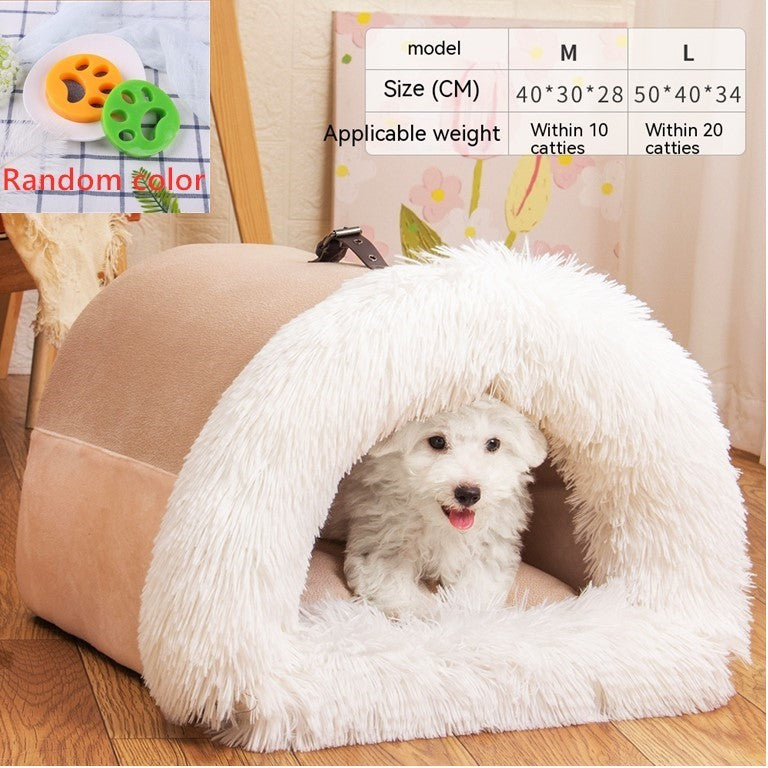 New Splice Portable Pet Nest Portable Autumn And Winter Warm Dog Nest Moisture-proof Long Fur Cat Nest Cross Border Pet Nest by SHOPEEZONE