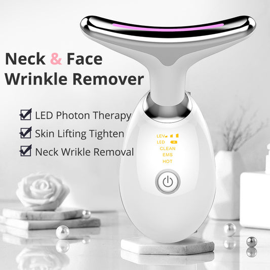 EMS Thermal Neck Lifting And Tighten Massager Electric Microcurrent Wrinkle Remover by SHOPEEZONE