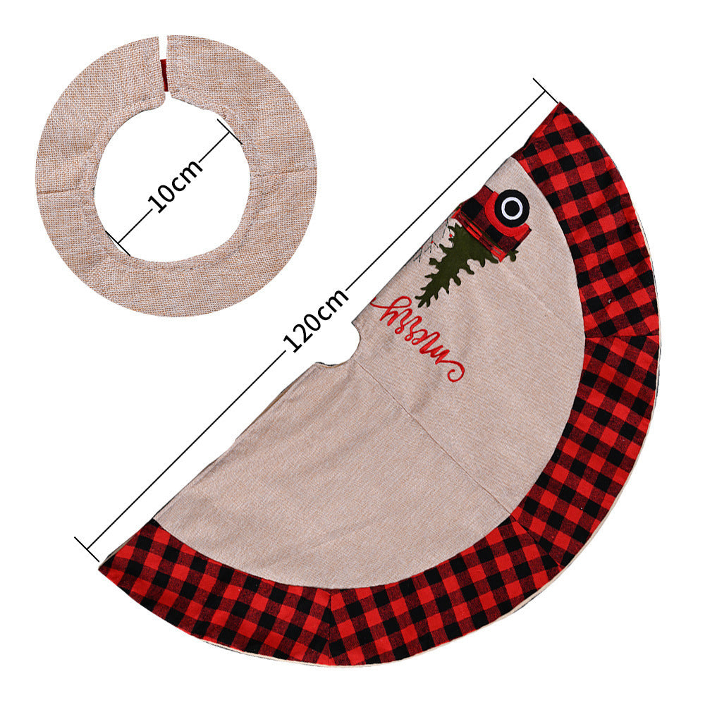 Linen Tree Skirt Car Christmas Tree 120CM Christmas Decoration Tree by SHOPEEZONE