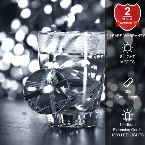 Christmas Rope Lights,1000LED 328Ft Outdoor Decorative String Strobe by ShopeeZone