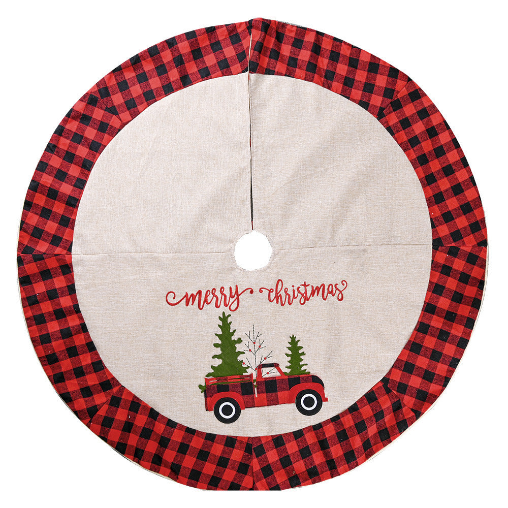 Linen Tree Skirt Car Christmas Tree 120CM Christmas Decoration Tree by SHOPEEZONE