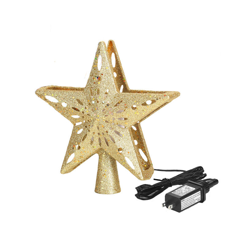 Christmas Tree Top Light Star Snowflake Shape LED Laser Projector Lights Christmas Tree Ornament