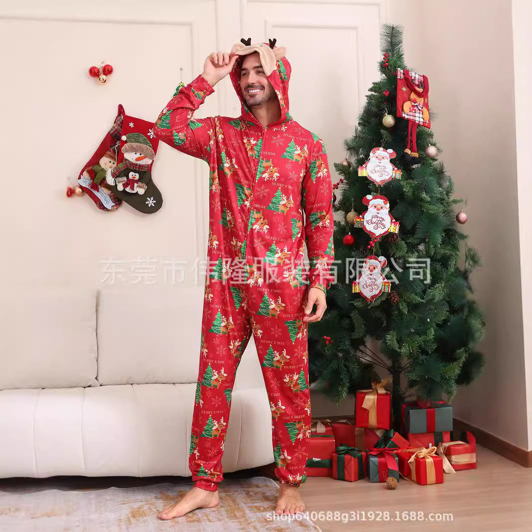2024 Autumn And Winter Boys And Girls Women's Clothing Men's Long Sleeve Trousers New Christmas Family Suit