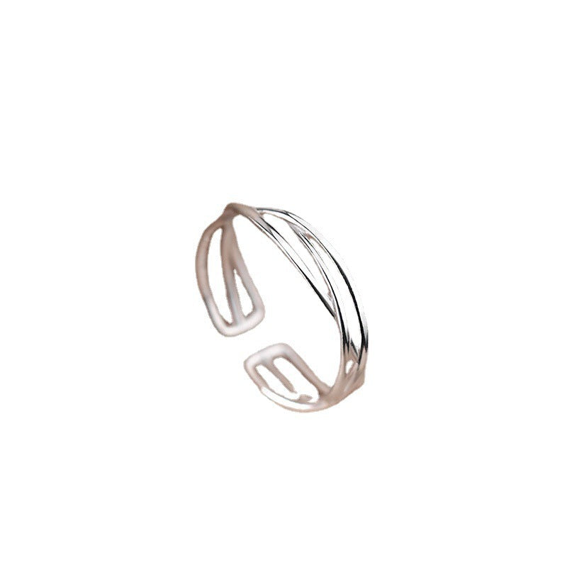 Europe And The United States New Cross Double Opening Adjustable Ring Creative Geometric Opening Ladies Ring Wholesale