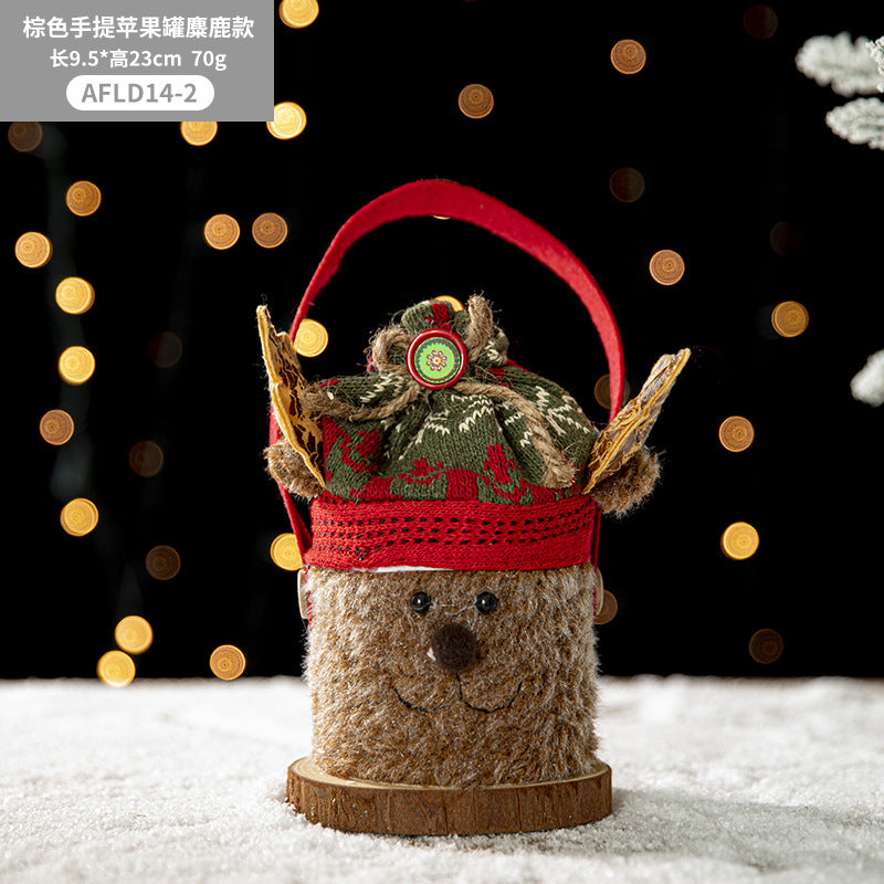 Christmas Gift Box Portable Santa Claus Elk Apple Bag Peaceful Fruit Packaging Box Christmas Eve Gift Bag