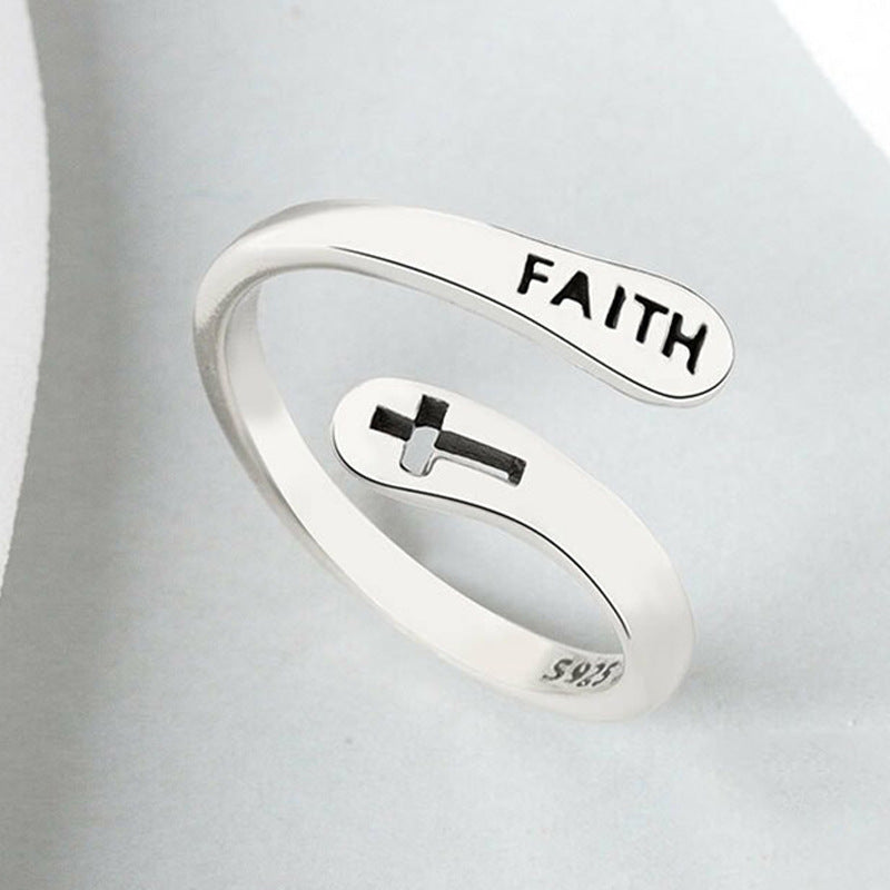 Europe And The United States New Cross Double Opening Adjustable Ring Creative Geometric Opening Ladies Ring Wholesale