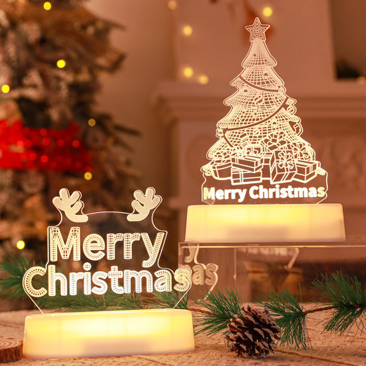 Christmas Decoration 3D Lamp Acrylic LED Night Lights New Year Valentines Day Christmas Kids Gift Christmas Ornaments by SHOPEEZONE