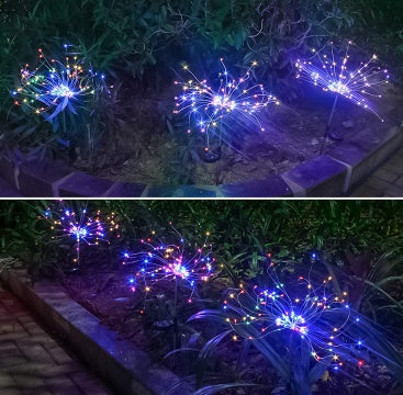 New Ground Plug Solar Fireworks Light LED Light String Copper Wire Outdoor Garden Decoration Star Lights Christmas Lights by ShopeSmartly