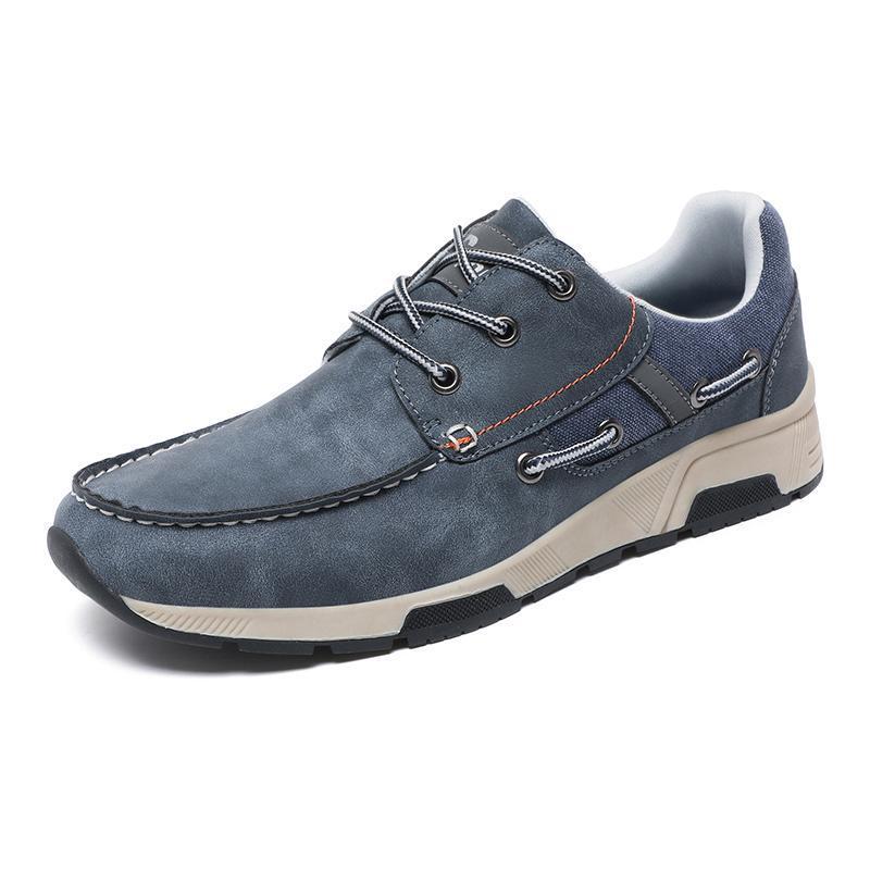 Leather Breathable Sneaker Men's Plus Size Casual Commuter Shoes by SHOPEEZONE