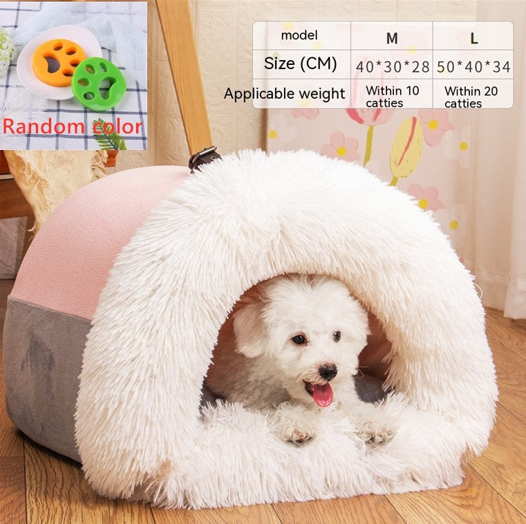 New Splice Portable Pet Nest Portable Autumn And Winter Warm Dog Nest Moisture-proof Long Fur Cat Nest Cross Border Pet Nest by SHOPEEZONE