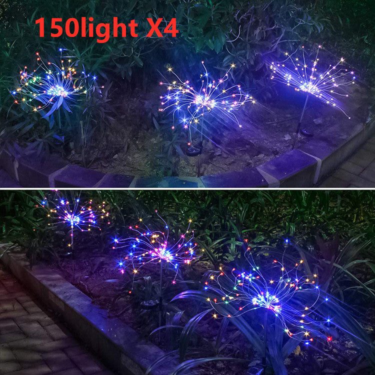 New Ground Plug Solar Fireworks Light LED Light String Copper Wire Outdoor Garden Decoration Star Lights Christmas Lights by ShopeSmartly