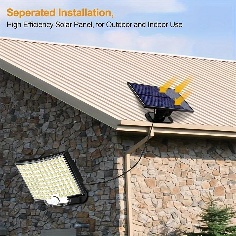 106LED Split Solar Light Outdoor Waterproof With Motion Sensor Floodlight Remote Control 3 Modes For Patio Garage by SHOPEEZONE