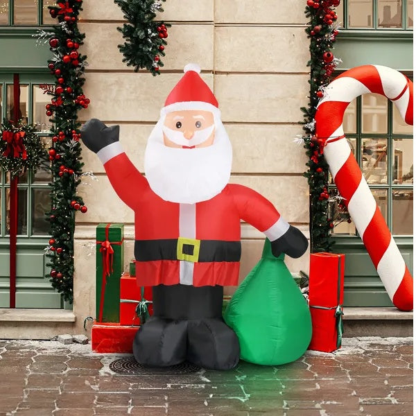 6 FT Lighted Christmas Inflatable Decoration, Inflatable Santa Claus With Large Gift Bag, Funny Blow Up Yard Decorations With Built-in LED Lights For Holiday Party Front Yard Lawn Garden Decor by SHOPEEZONE