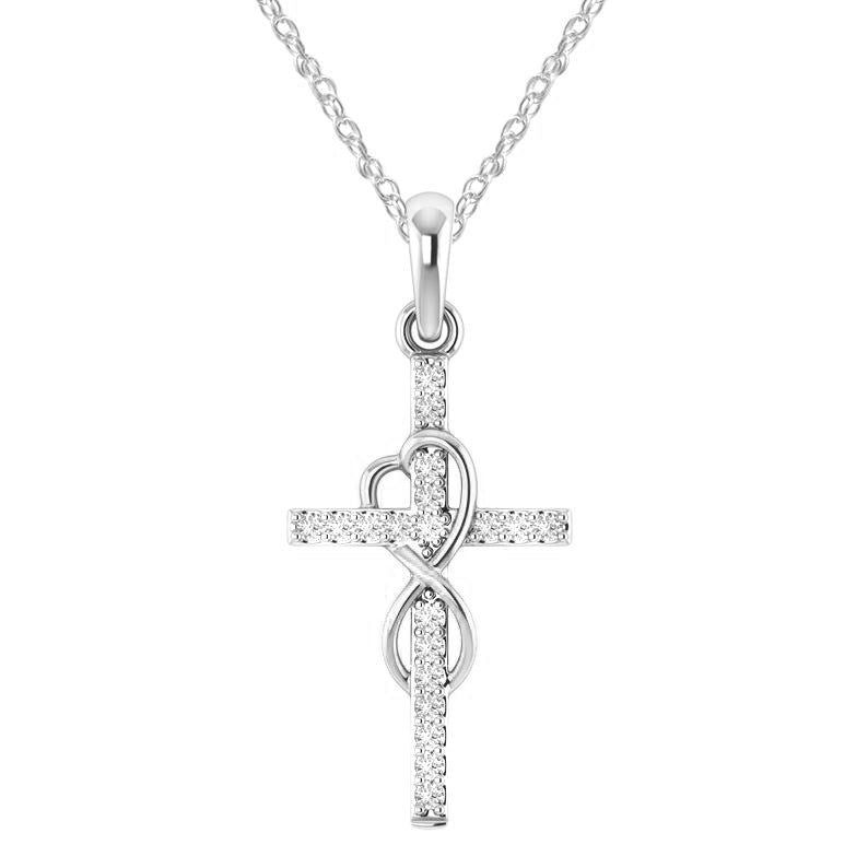 Alloy Pendant With Diamond And Eight-character Cross Necklace by SHOPEEZONE