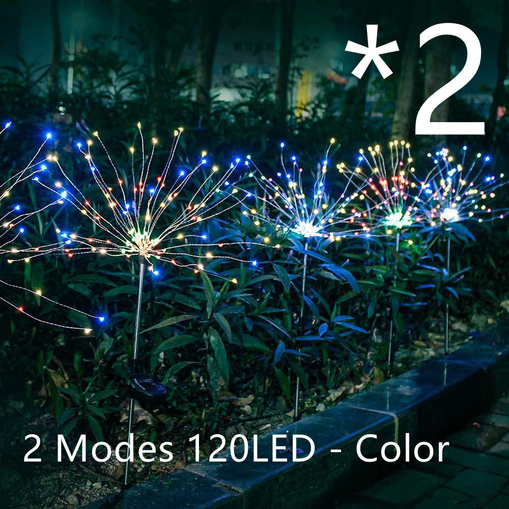 New Ground Plug Solar Fireworks Light LED Light String Copper Wire Outdoor Garden Decoration Star Lights Christmas Lights by ShopeSmartly