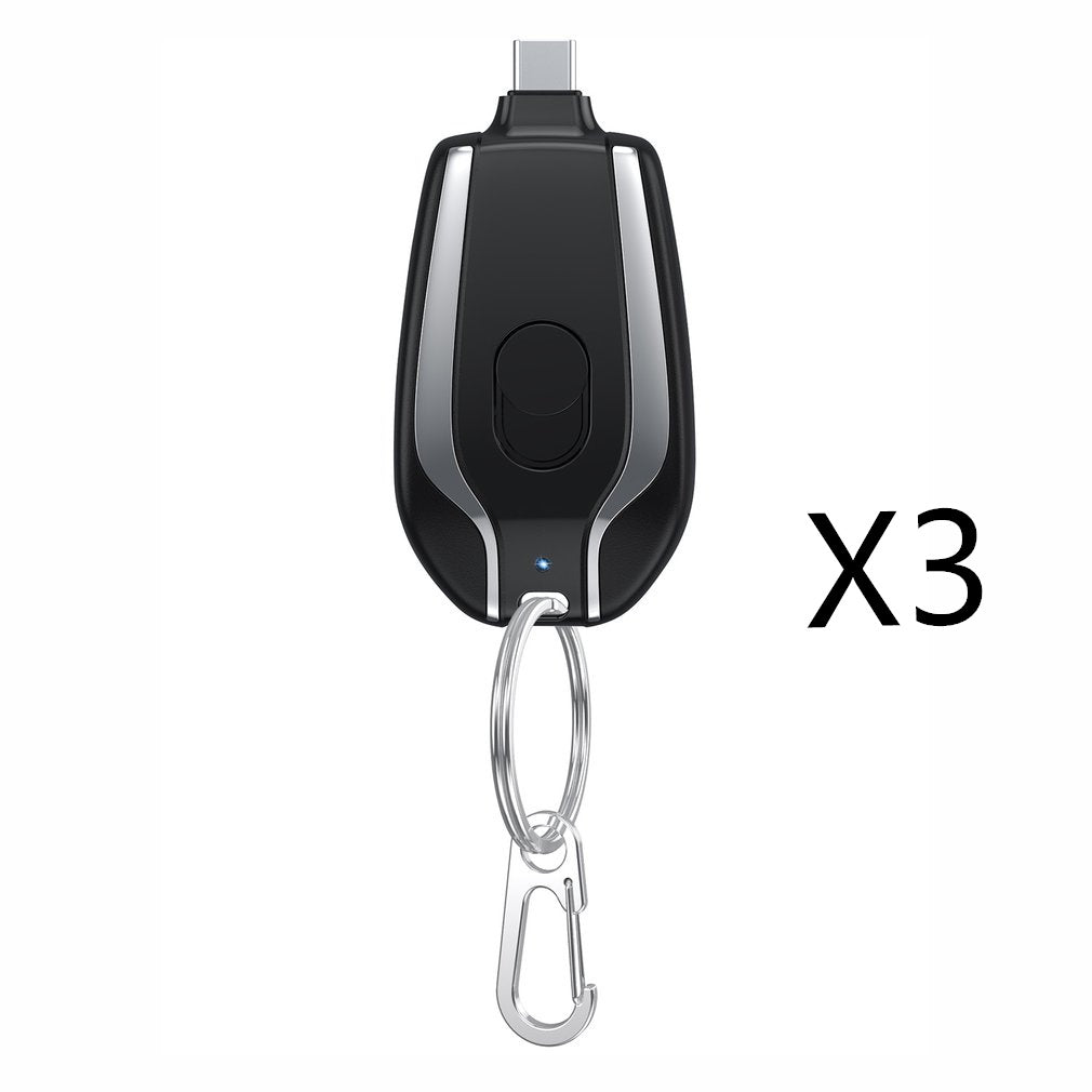 1500mAh Mini Power Emergency Pod Keychain Charger With Type-C Ultra-Compact Mini Battery Pack Fast Charging Backup Power Bank by SHOPEEZONE