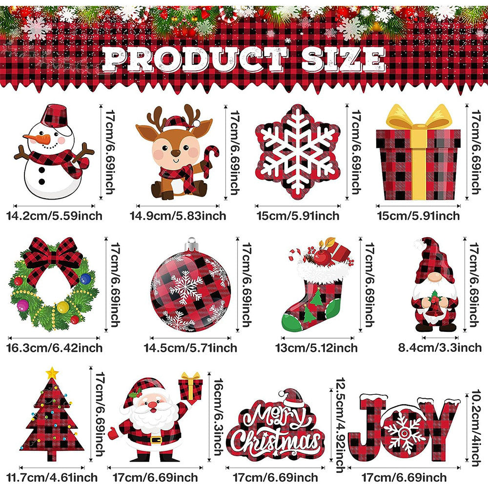 30 Pieces Santa Claus Elk Snowflake Sign Hanging Swirls Decoration by SHOPEEZONE