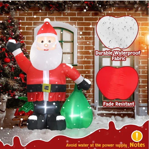 6 FT Lighted Christmas Inflatable Decoration, Inflatable Santa Claus With Large Gift Bag, Funny Blow Up Yard Decorations With Built-in LED Lights For Holiday Party Front Yard Lawn Garden Decor by SHOPEEZONE