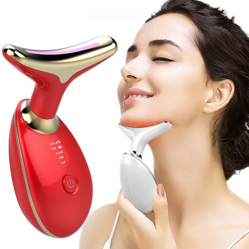 EMS Thermal Neck Lifting And Tighten Massager Electric Microcurrent Wrinkle Remover by SHOPEEZONE