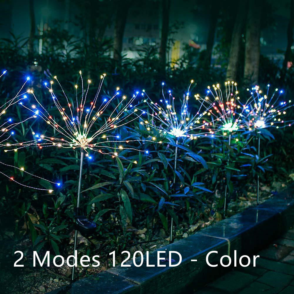 New Ground Plug Solar Fireworks Light LED Light String Copper Wire Outdoor Garden Decoration Star Lights Christmas Lights by ShopeSmartly