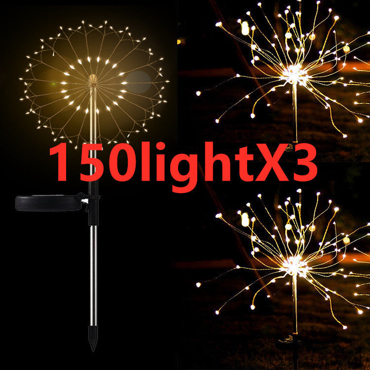 New Ground Plug Solar Fireworks Light LED Light String Copper Wire Outdoor Garden Decoration Star Lights Christmas Lights by ShopeSmartly