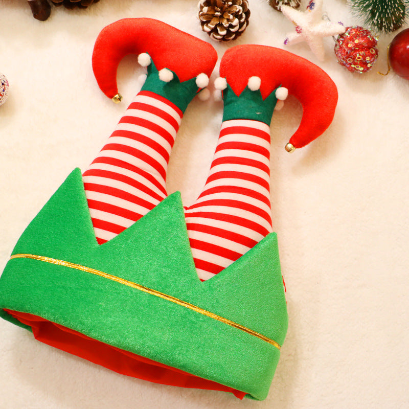 Fancy Christmas Caps Men Women Xmas Trousers Hat Clown Trousers Leg Hat For Party Celebration Home Gift