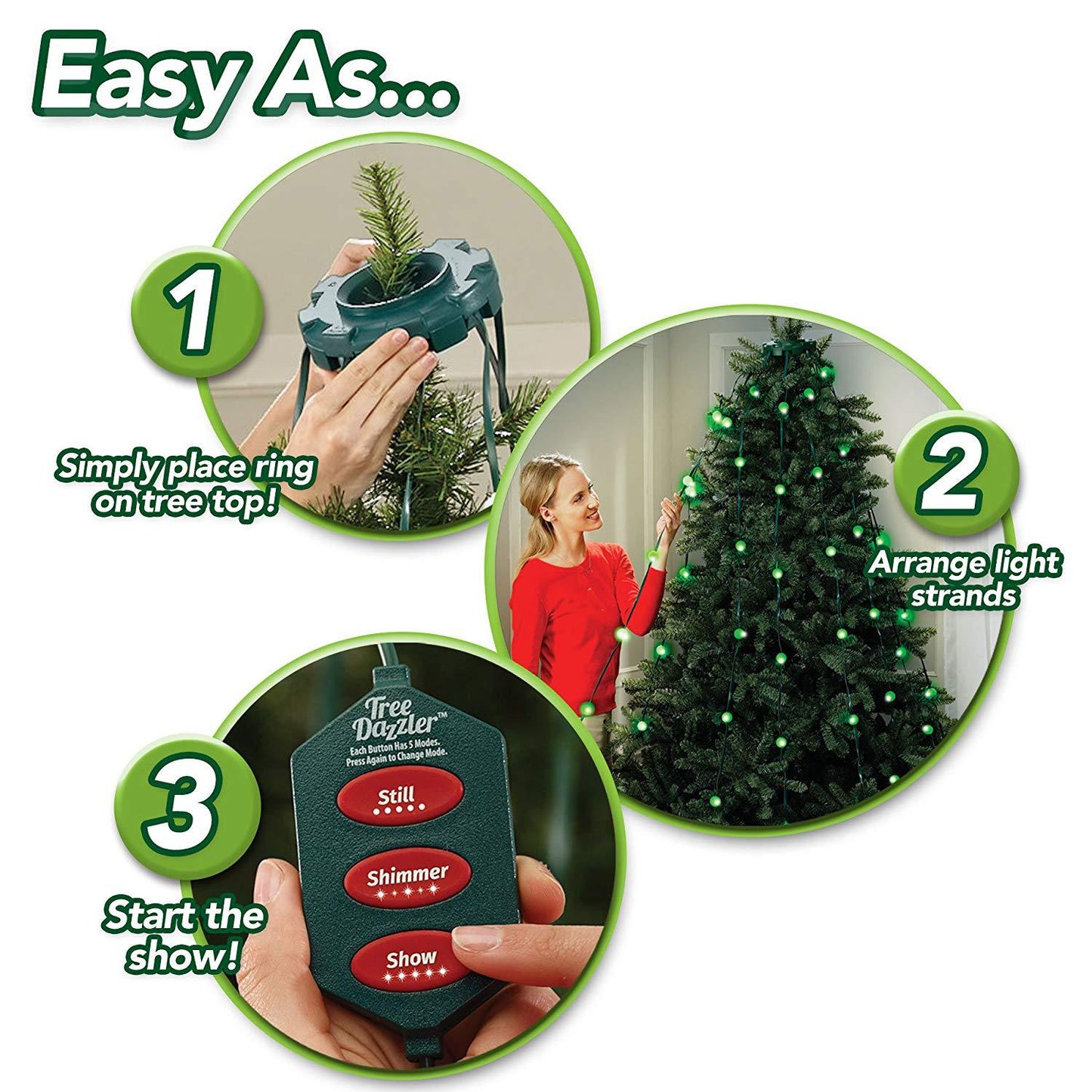 64 and 48 Light Dazzler Shower Tree Light Show of Christmas Tree