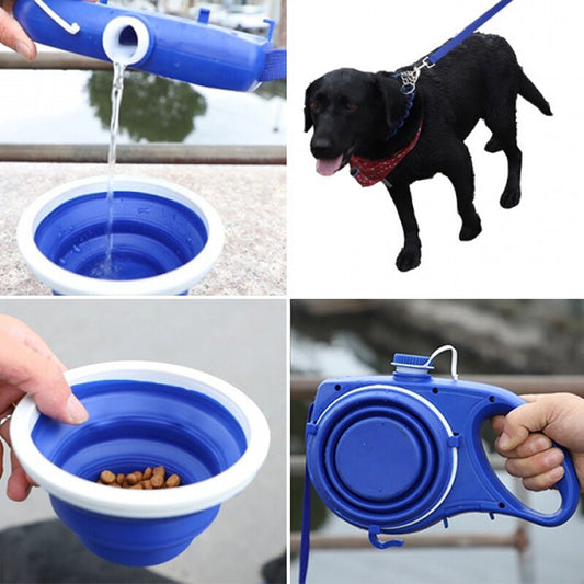 Colorful Dog Leash With Water Bottle, Cup And Pet Rope