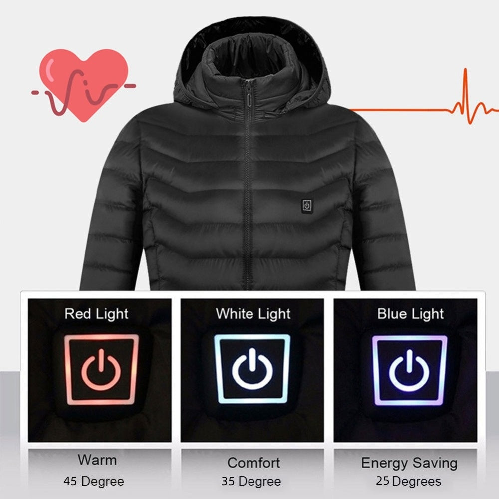 USB Heated Jacket Coat For Men Winter Thermal Warmth