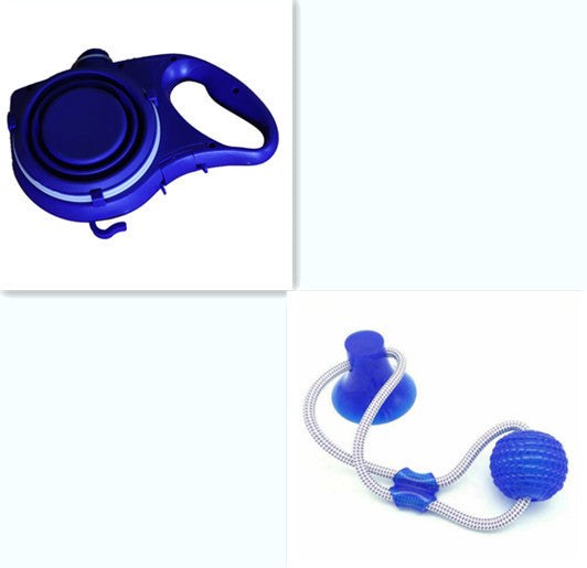 Colorful Dog Leash With Water Bottle, Cup And Pet Rope
