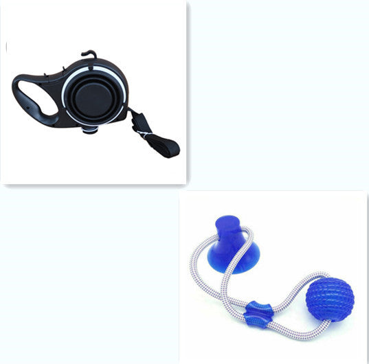 Colorful Dog Leash With Water Bottle, Cup And Pet Rope