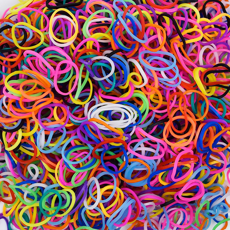 Rainbow Ordinary Solid Color Rubber Band Handmade DIY 300 Rubber Band