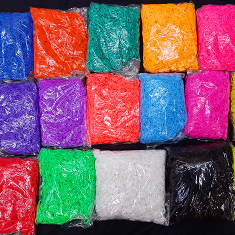 Rainbow Ordinary Solid Color Rubber Band Handmade DIY 300 Rubber Band