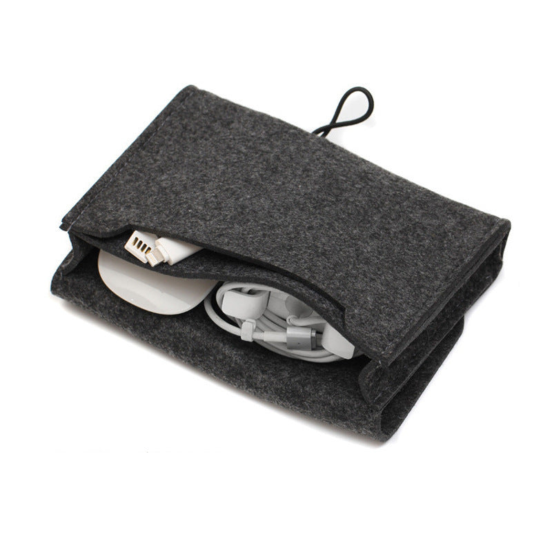Luxe Bed Storage Bag With Pocket Felt Bedside Organizer
