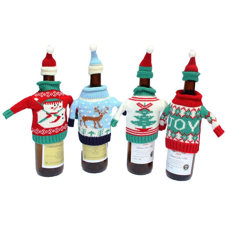 Factory Direct Sale Christmas Clothes Mini Wine Bottle Clothes Wine Bottle Suit Custom-made Various Wine Bottle Decorations
