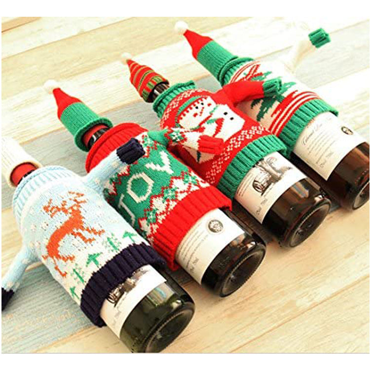 Factory Direct Sale Christmas Clothes Mini Wine Bottle Clothes Wine Bottle Suit Custom-made Various Wine Bottle Decorations