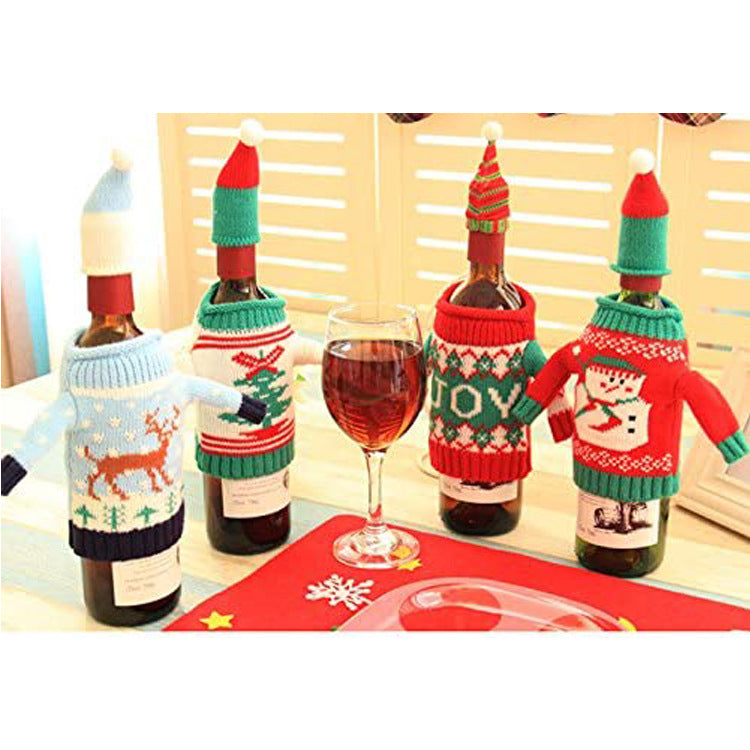 Factory Direct Sale Christmas Clothes Mini Wine Bottle Clothes Wine Bottle Suit Custom-made Various Wine Bottle Decorations