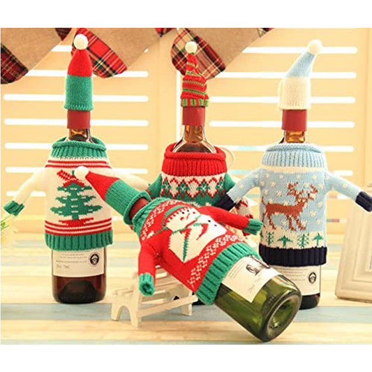 Factory Direct Sale Christmas Clothes Mini Wine Bottle Clothes Wine Bottle Suit Custom-made Various Wine Bottle Decorations