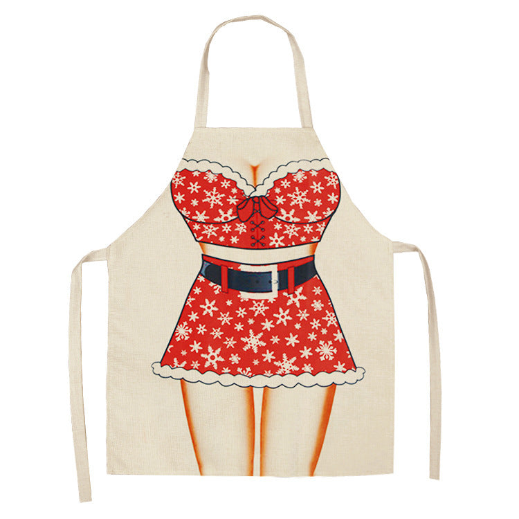 Christmas Apron Custom Logo Anime Cartoon Kitchen Home Apron Linen Polyester  New Apron
