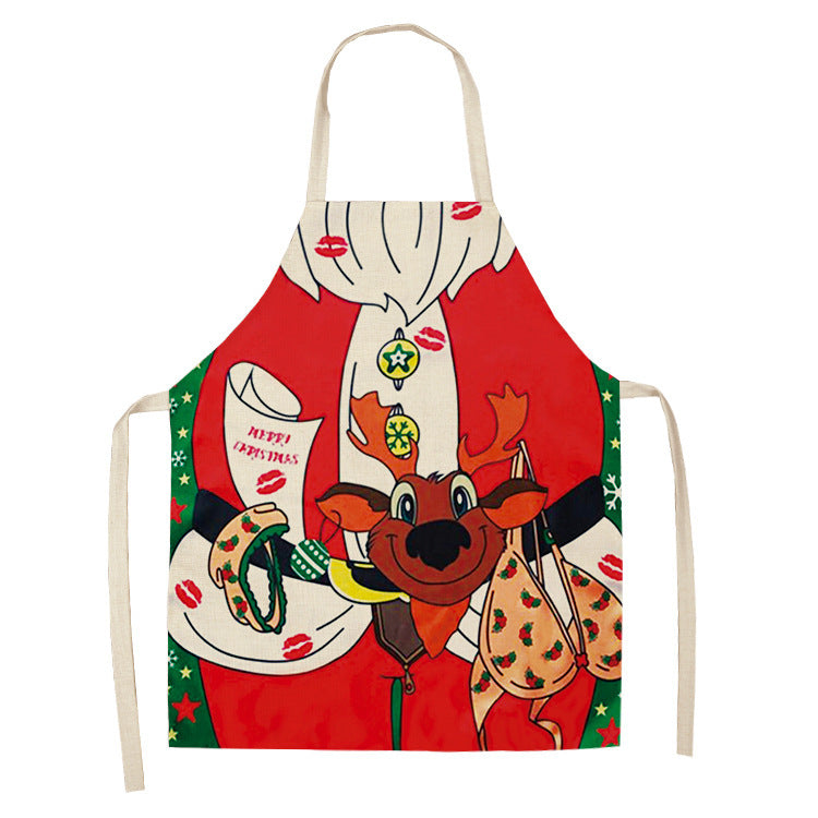 Christmas Apron Custom Logo Anime Cartoon Kitchen Home Apron Linen Polyester  New Apron