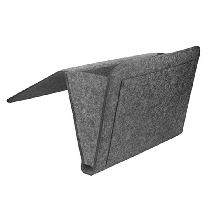 Luxe Bed Storage Bag With Pocket Felt Bedside Organizer
