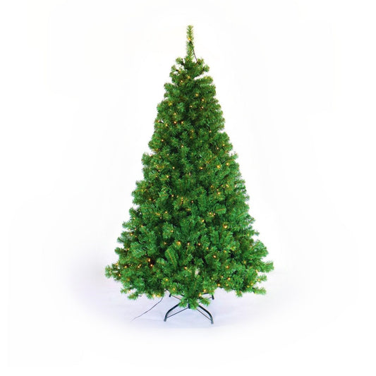 Pre-lit Christmas Tree 7.5ft Artificial Hinged Xmas Tree with 400 Pre-strung Led Lights Foldable Stand