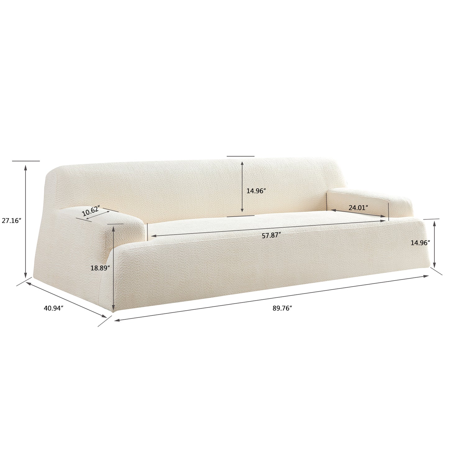 WKS9 White  sofa  , durable fabric, solid wood frame, high density sponge filler