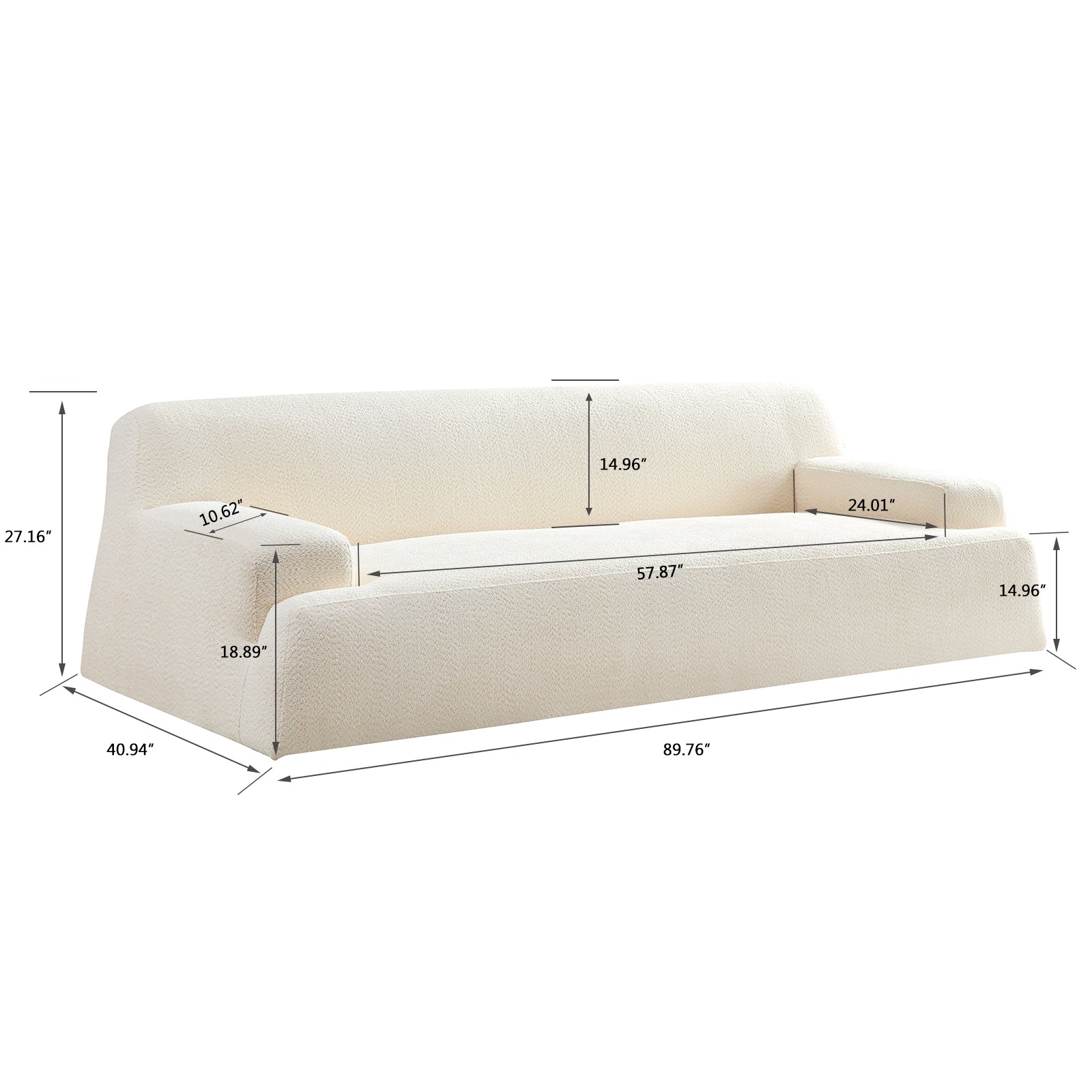 WKS9 White  sofa  , durable fabric, solid wood frame, high density sponge filler