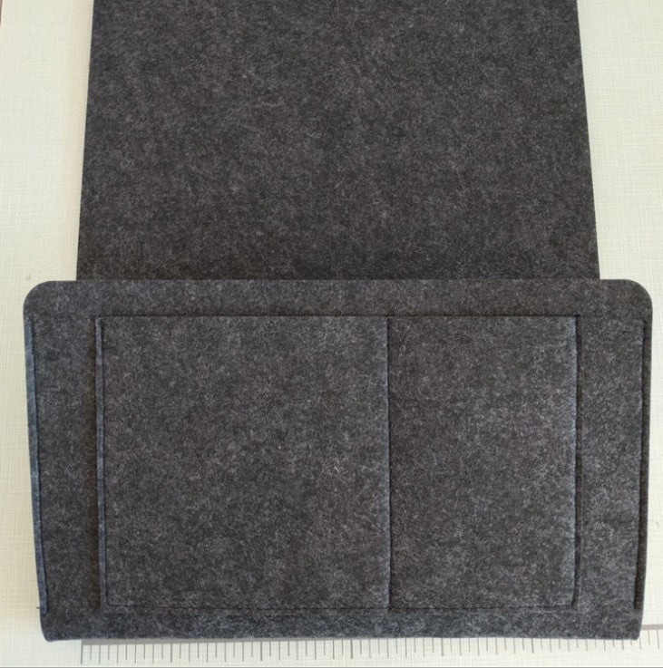 Luxe Bed Storage Bag With Pocket Felt Bedside Organizer