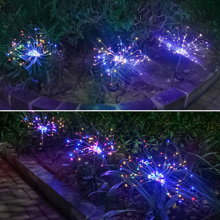 New Ground Plug Solar Fireworks Light LED Light String Copper Wire Outdoor Garden Decoration Star Lights Christmas Lights by ShopeSmartly