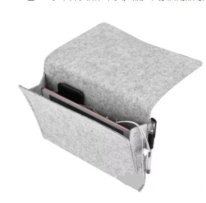 Luxe Bed Storage Bag With Pocket Felt Bedside Organizer