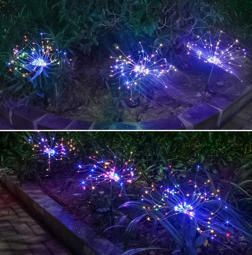 New Ground Plug Solar Fireworks Light LED Light String Copper Wire Outdoor Garden Decoration Star Lights Christmas Lights by ShopeSmartly